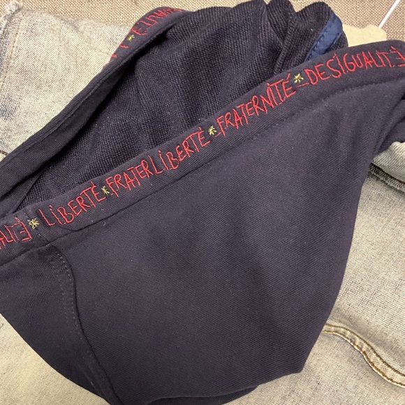 Desigual Denim Sweatshirt Hooded Embroidered Jacket Red, Blue Size 42 US 10 - Picture 3 of 9